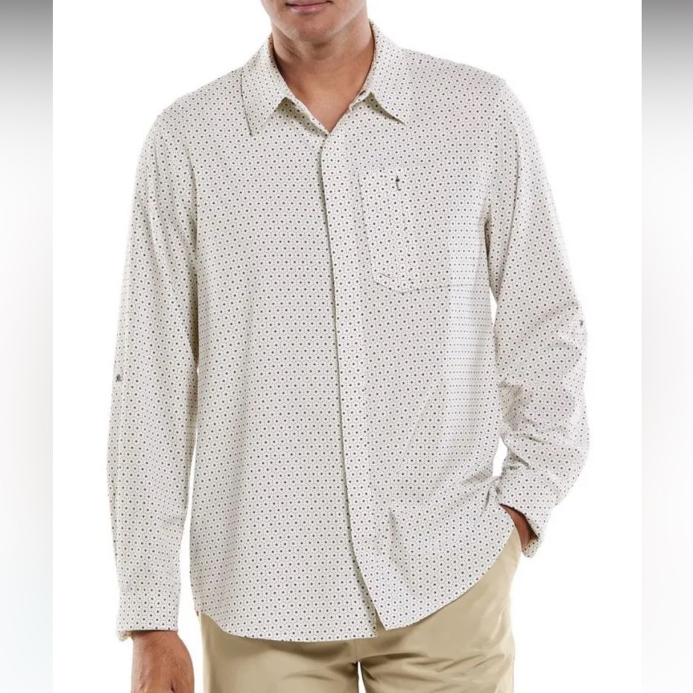 NWT Coolibar UPF 50+ Button-Down Smart Shirt | White | Men’s Medium
